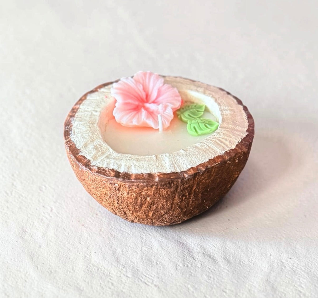 Handmade coconut shell Candle -  Coconut Lime